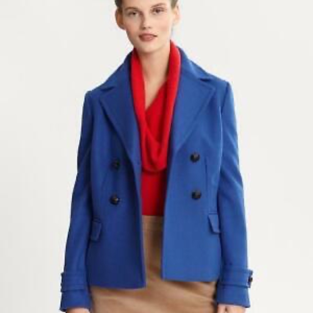 Royal blue wool pea coat